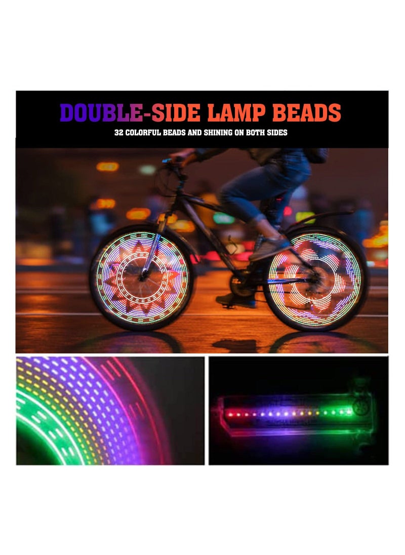 2Pcs LED Bicycle Wheel Lights Wind and Fire Colorful Waterproof Bike Spoke Reflector SpokeLights Accessories Cycling Equipment