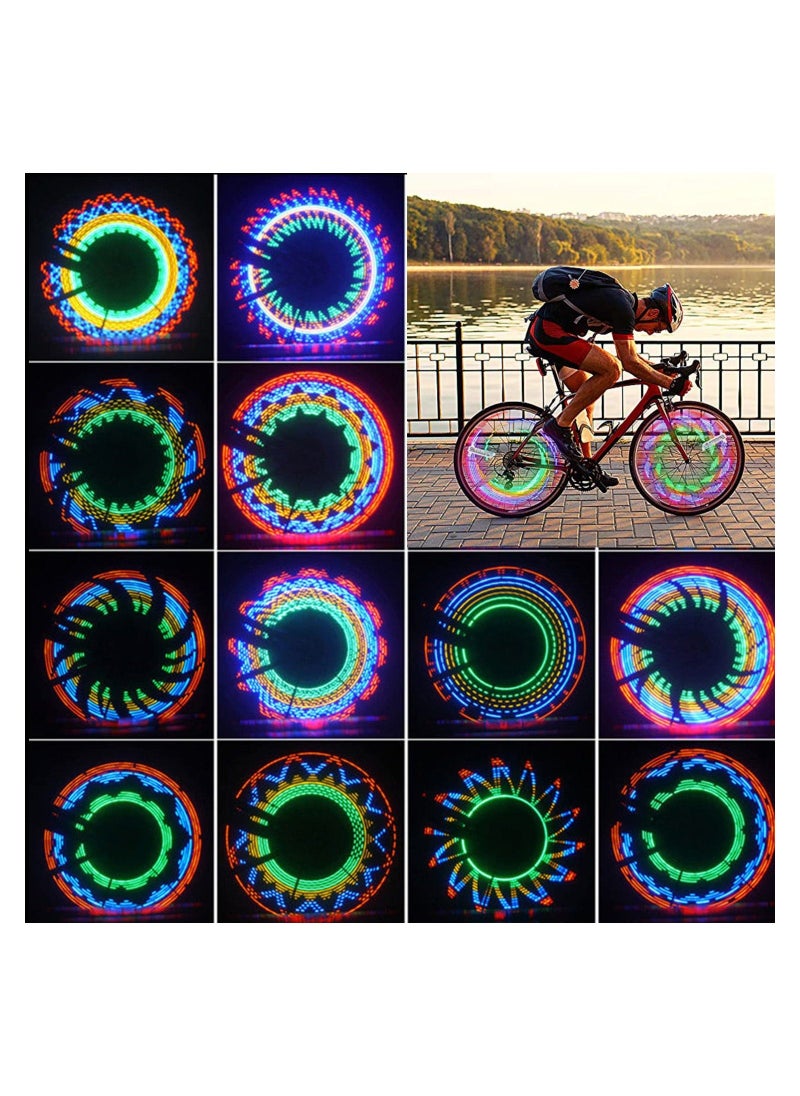 2Pcs LED Bicycle Wheel Lights Wind and Fire Colorful Waterproof Bike Spoke Reflector SpokeLights Accessories Cycling Equipment