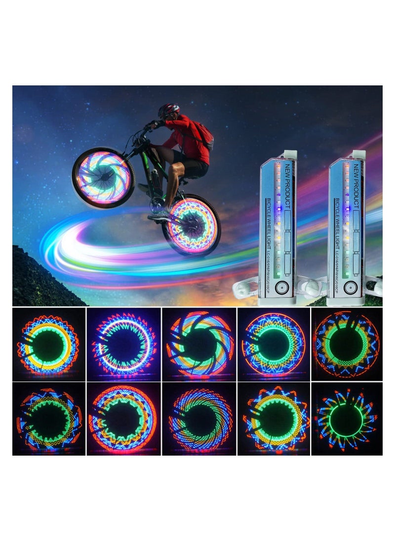 2Pcs LED Bicycle Wheel Lights Wind and Fire Colorful Waterproof Bike Spoke Reflector SpokeLights Accessories Cycling Equipment