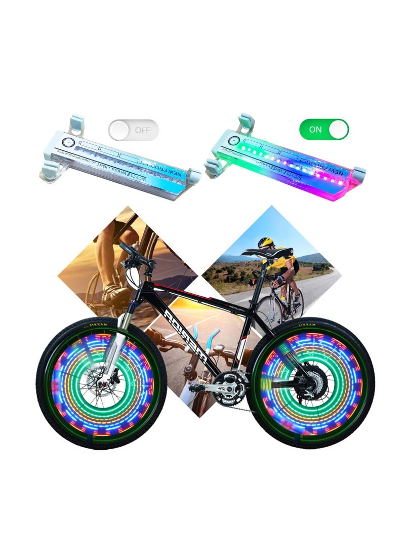 2Pcs LED Bicycle Wheel Lights Wind and Fire Colorful Waterproof Bike Spoke Reflector SpokeLights Accessories Cycling Equipment