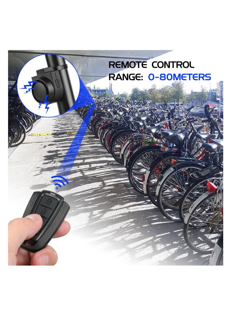 Bike Horn, 115dB Loud Bicycle Anti-Theft Horn, IPX5 Bicycle Alarm Bell, with 5 Sound Modes 3 Vibration Sensitivity Adjustment 3 Volume Adjustment, Rechargeable Battery, IPX5 Waterproof