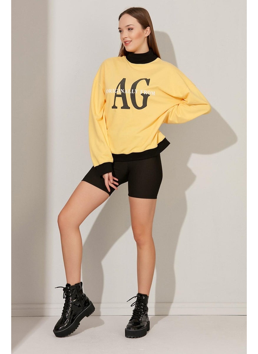 Half Neck Printed Sweatshirt (B22-36201)