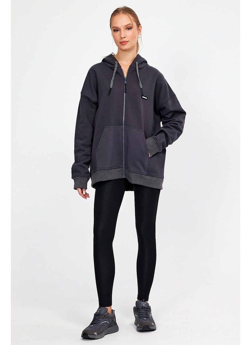 Alexandergardı Zippered Hooded Oversize Sweatshirt (B22-75300)