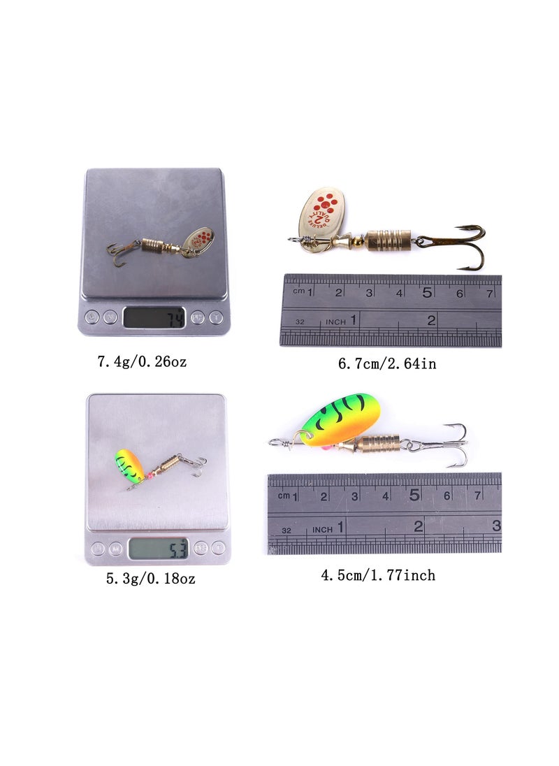 Trout Lures Spinner Baits Fishing Lures Kit for Bass Trout Spinners Lure with Tackle Box Spinnerbait for Freshwater Saltwater,Hard Metal Fishing Kit, 10pcs,Improve The Efficiency of Fishing