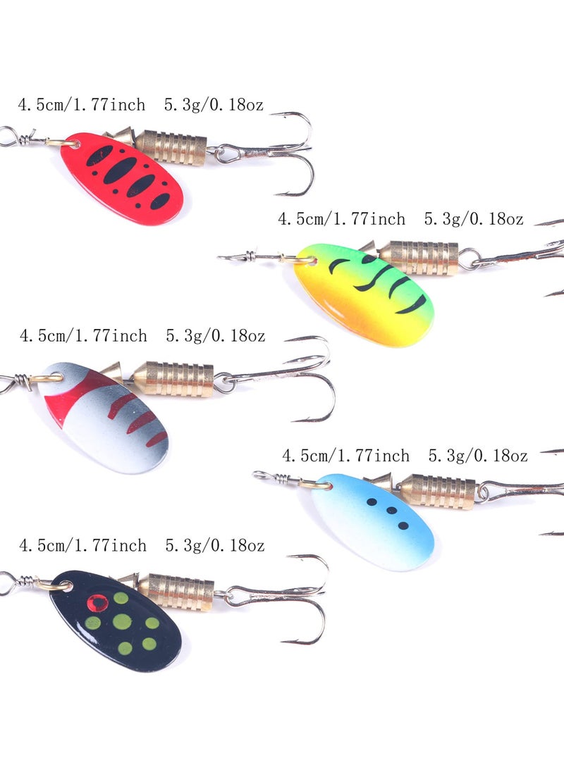 Trout Lures Spinner Baits Fishing Lures Kit for Bass Trout Spinners Lure with Tackle Box Spinnerbait for Freshwater Saltwater,Hard Metal Fishing Kit, 10pcs,Improve The Efficiency of Fishing