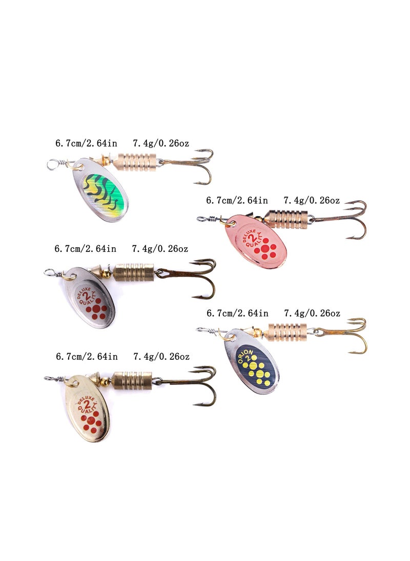 Trout Lures Spinner Baits Fishing Lures Kit for Bass Trout Spinners Lure with Tackle Box Spinnerbait for Freshwater Saltwater,Hard Metal Fishing Kit, 10pcs,Improve The Efficiency of Fishing