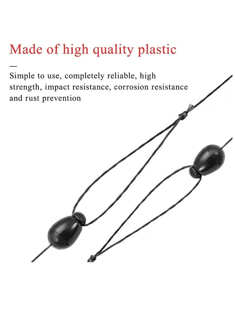 30 Pcs Fishing Beads Black Quick Change Connector Fishing Accessories 0.35inch for Hook links Fishing Line NC044