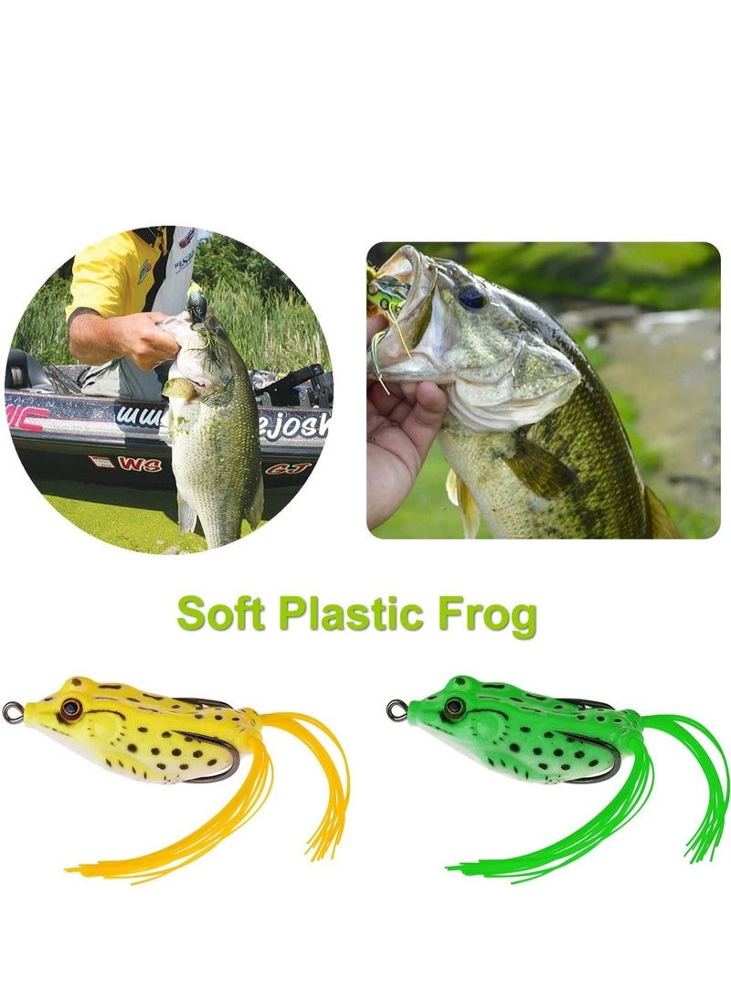 102Pcs Fishing for Freshwater Bait Tackle Kit Accessories Fishing Lures Baits Tackle Crankbaits Spinnerbaits Plastic Worms Jigs Topwater Lures Tackle Box and More Fishing Gear Lures Kit Set