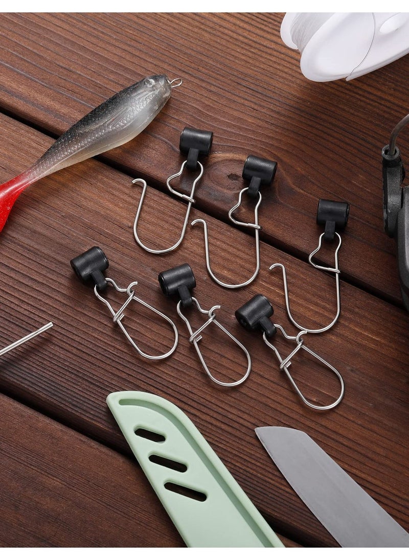 50 Pieces Fishing Line Sinker Slides with Duo Lock Fishing Clips with Duo Lock Clips and Hooked Snaps for Easy Tackle Connection