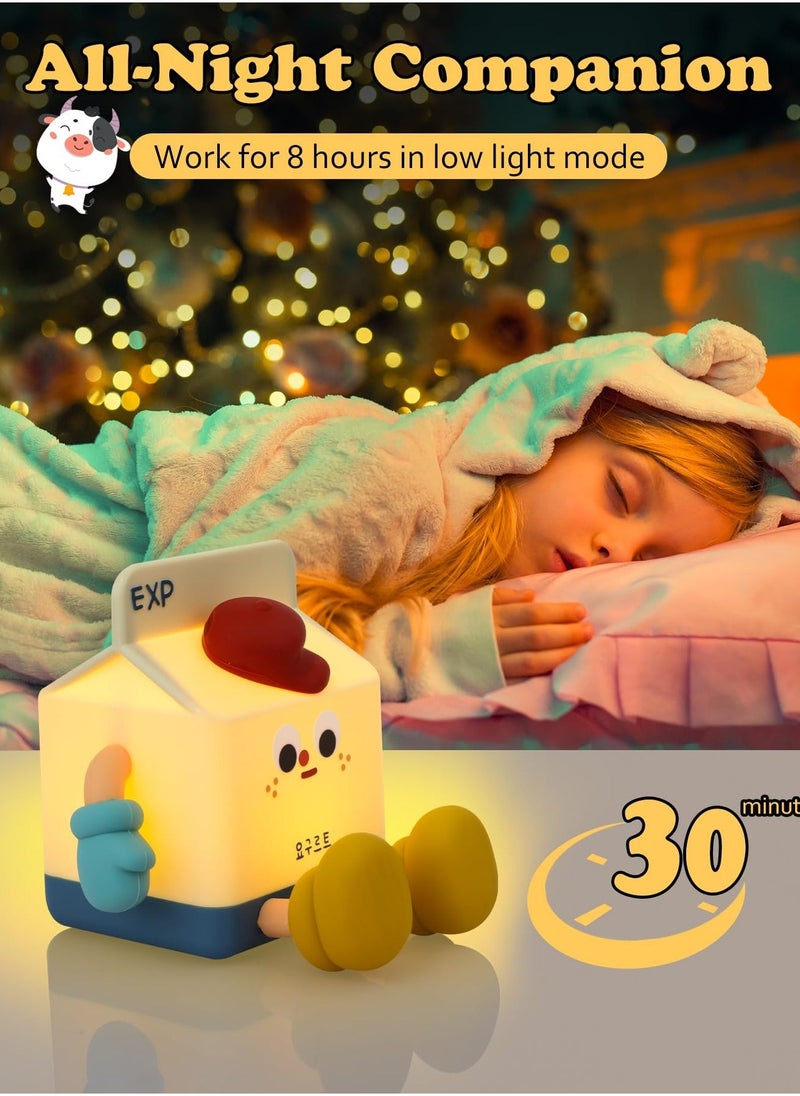 Adorable Milk Carton Night Light for Kids USB Rechargeable Cute Nursery Lamp Perfect Birthday Gift for Baby Room Decor