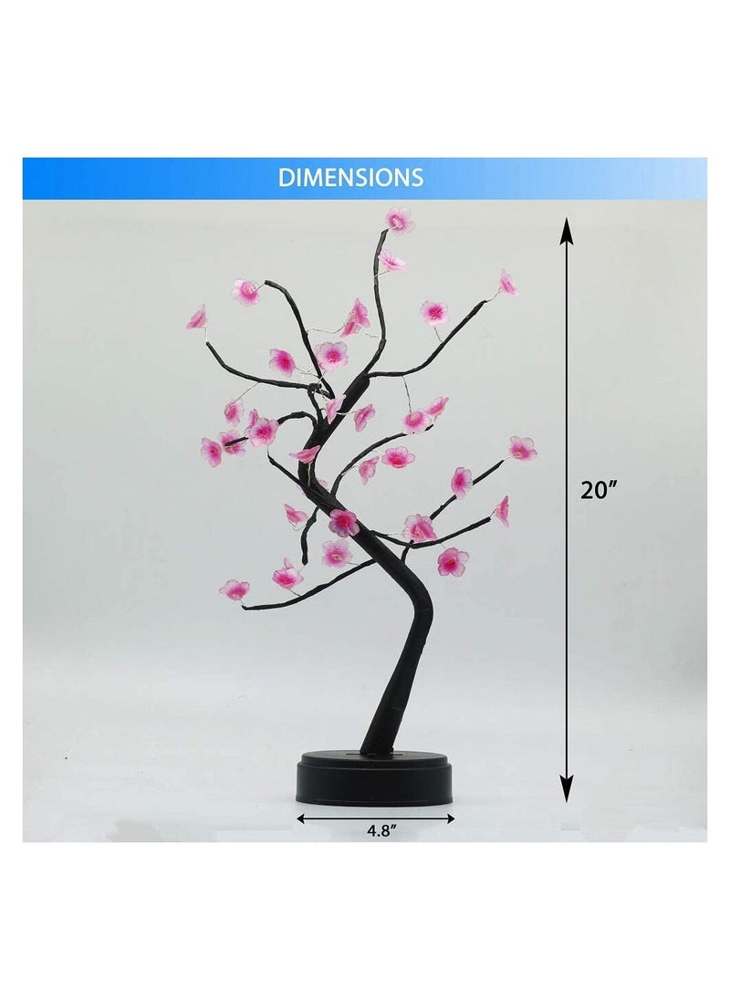 Stunning Pink Cherry Blossom Bonsai Tree Light - Ideal for Living Room Decor, Night Light, Gifts, Weddings & More - Unique & Elegant Home Decorations