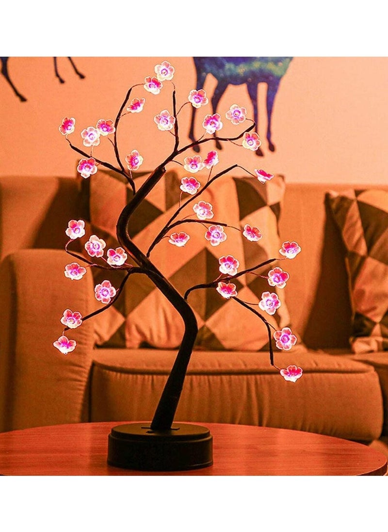 Stunning Pink Cherry Blossom Bonsai Tree Light - Ideal for Living Room Decor, Night Light, Gifts, Weddings & More - Unique & Elegant Home Decorations