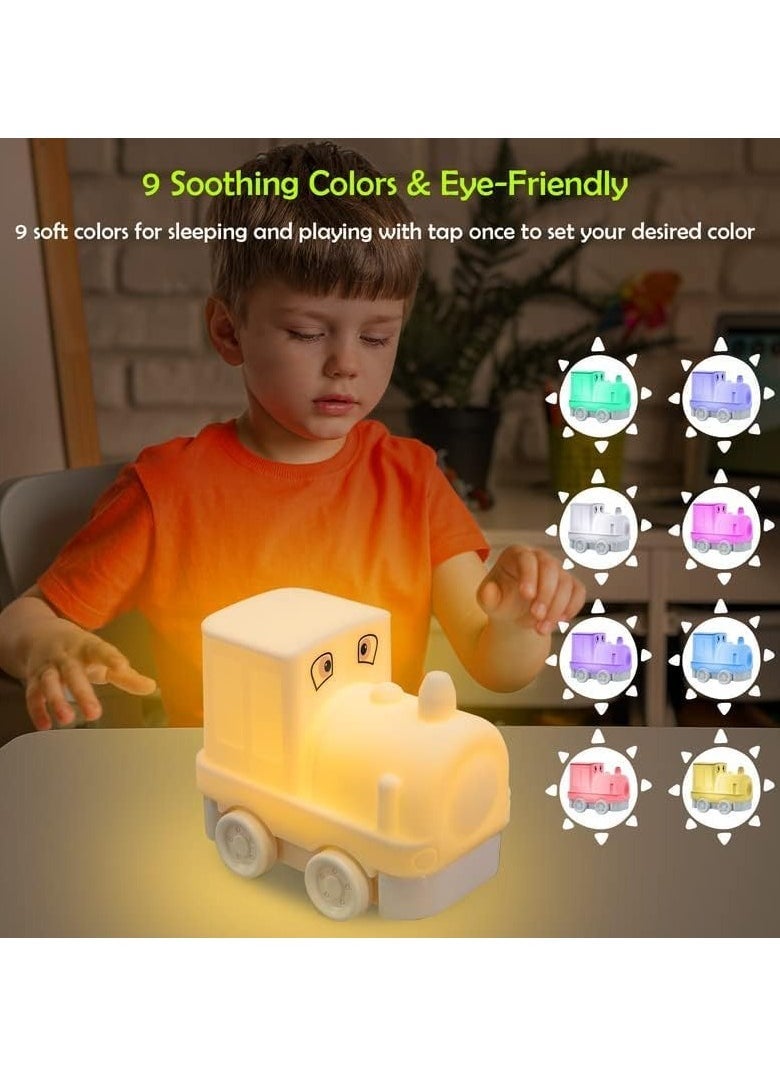 Nursery Night Light for Kids Cute Night Light with Soft Silicone 9 Color and USB Rechargeable Night Light Kids Night Lights Suitable for Babies Toddlers Children and Teens Boy's Bedroom