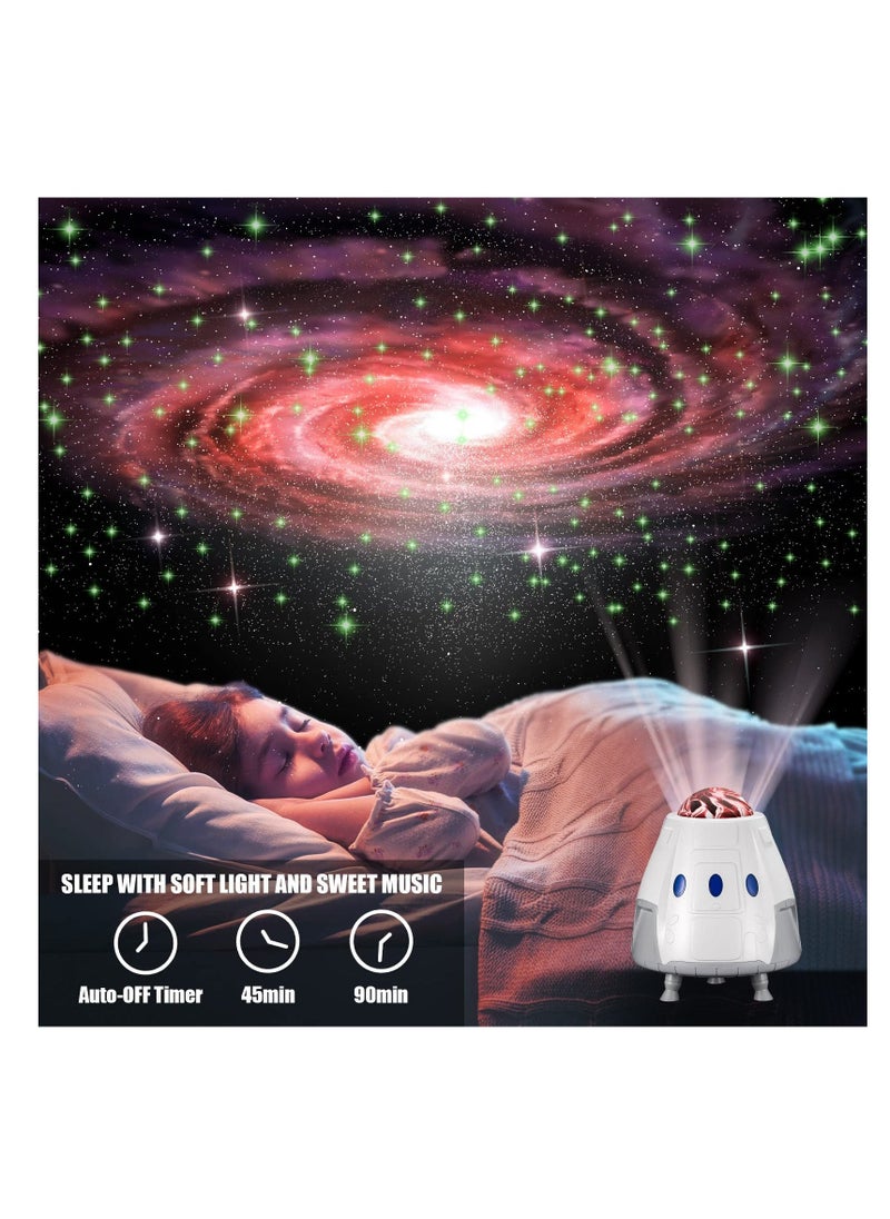 Star Projector, Galaxy Light Projector, Bluetooth Speaker, Night Light for Bedroom, Bedroom Lights, Kids Room Decor, Gift for Kids, Adults, Home Party, Theater, Ceiling Decor, White