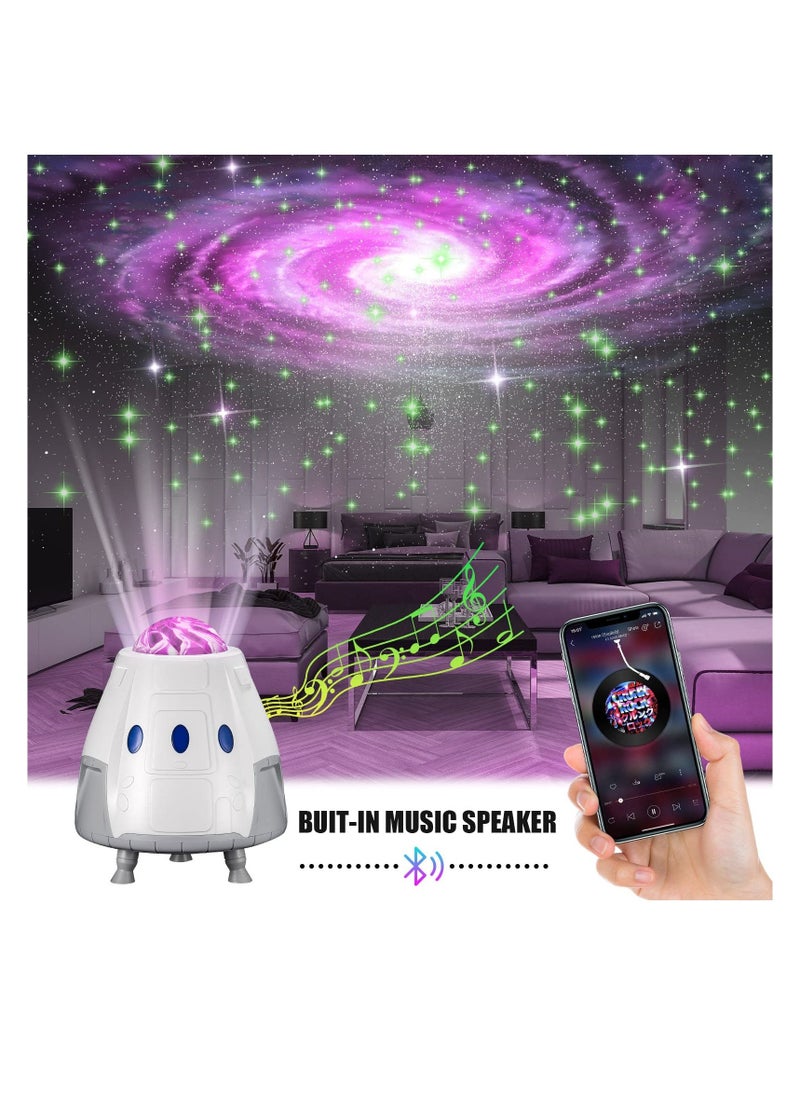 Star Projector, Galaxy Light Projector, Bluetooth Speaker, Night Light for Bedroom, Bedroom Lights, Kids Room Decor, Gift for Kids, Adults, Home Party, Theater, Ceiling Decor, White