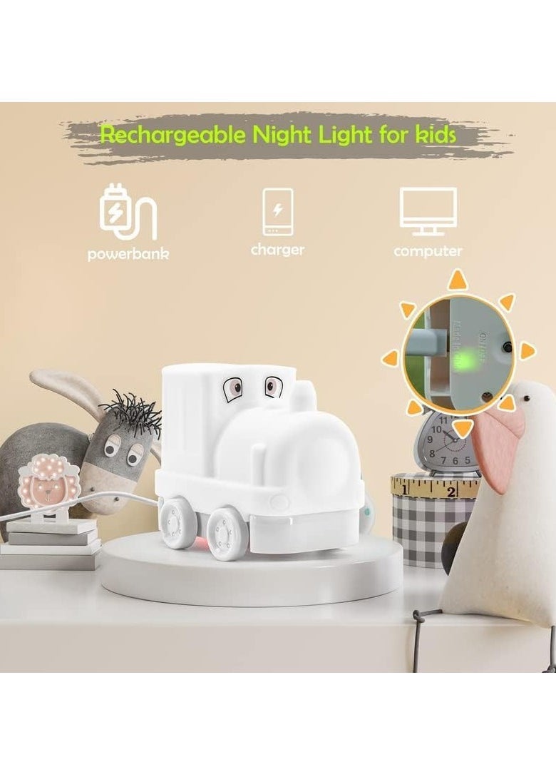 Nursery Night Light for Kids Cute Night Light with Soft Silicone 9 Color and USB Rechargeable Night Light Kids Night Lights Suitable for Babies Toddlers Children and Teens Boy's Bedroom