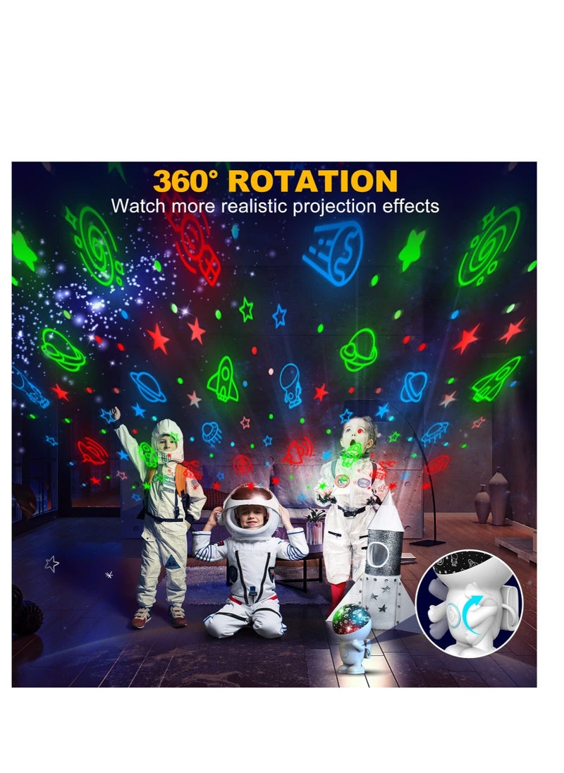 Star Projector Galaxy Night Light Night Light for Kids Bedroom Astronaut Night Light Projector with 360° Rotating and Timer 8 Color Changing Night Light for Boys and Girls Birthday Gifts