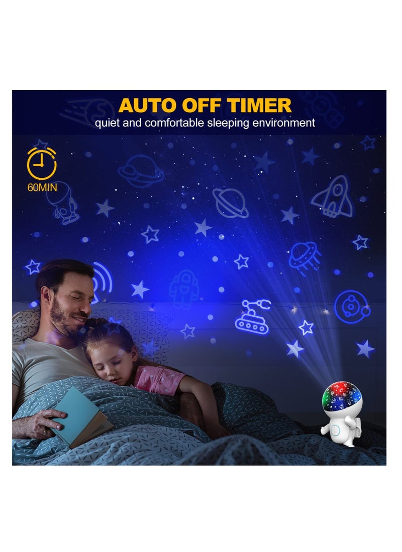 Star Projector Galaxy Night Light Night Light for Kids Bedroom Astronaut Night Light Projector with 360° Rotating and Timer 8 Color Changing Night Light for Boys and Girls Birthday Gifts