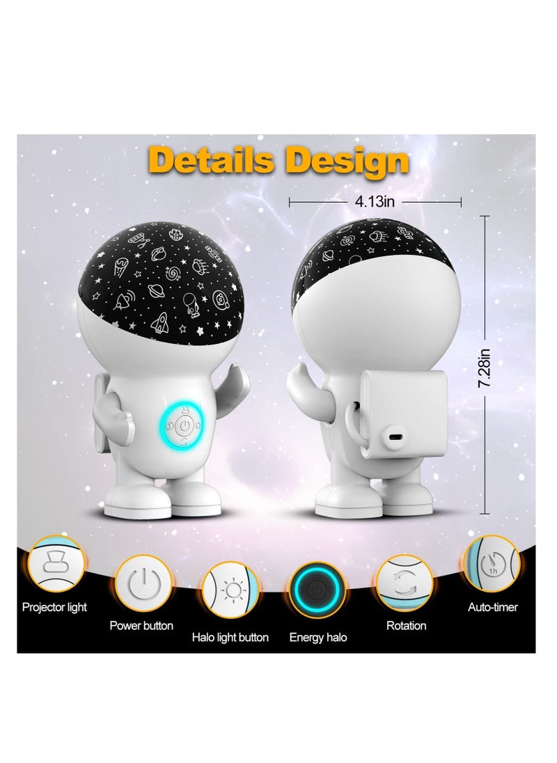 Star Projector Galaxy Night Light Night Light for Kids Bedroom Astronaut Night Light Projector with 360° Rotating and Timer 8 Color Changing Night Light for Boys and Girls Birthday Gifts