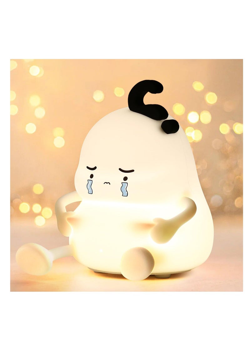 Cute Night Light, LED Silicone Night Light, 3 Level Dimmable Nursery Nightlight for Breastfeeding Toddler Baby Kids Decor, Night Light Rechargeable Squishy Novelty Touch Light for Kids