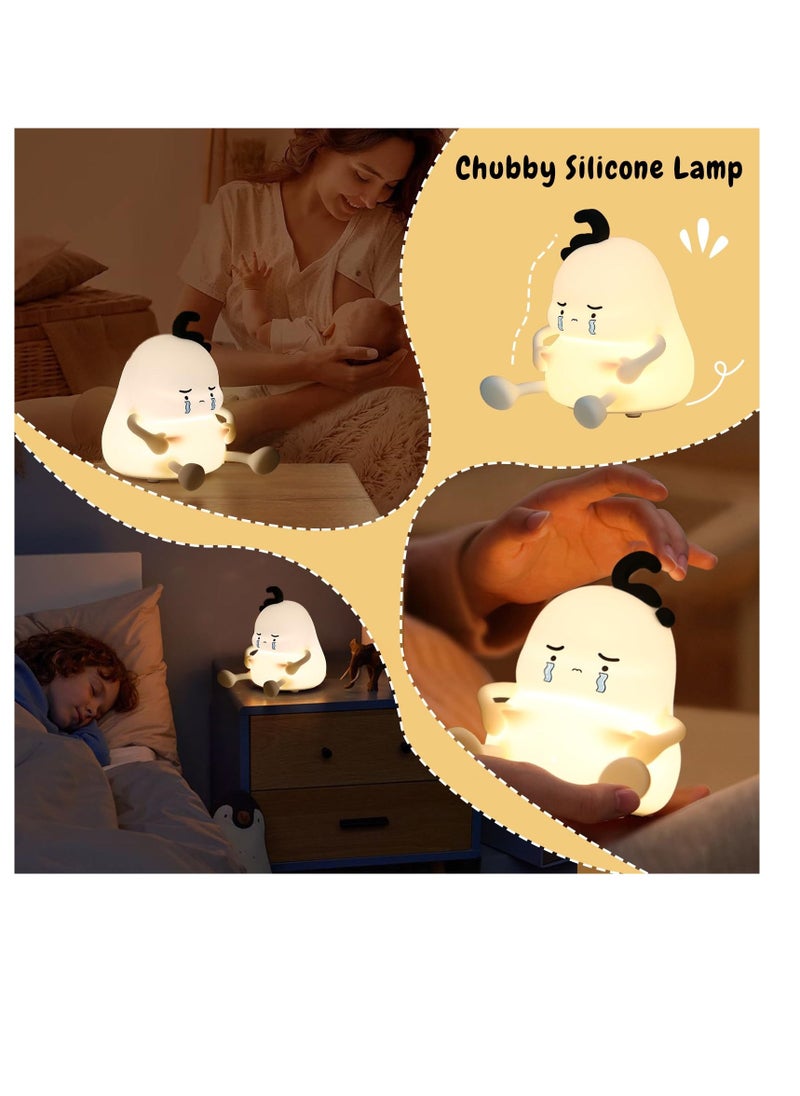 Cute Night Light, LED Silicone Night Light, 3 Level Dimmable Nursery Nightlight for Breastfeeding Toddler Baby Kids Decor, Night Light Rechargeable Squishy Novelty Touch Light for Kids