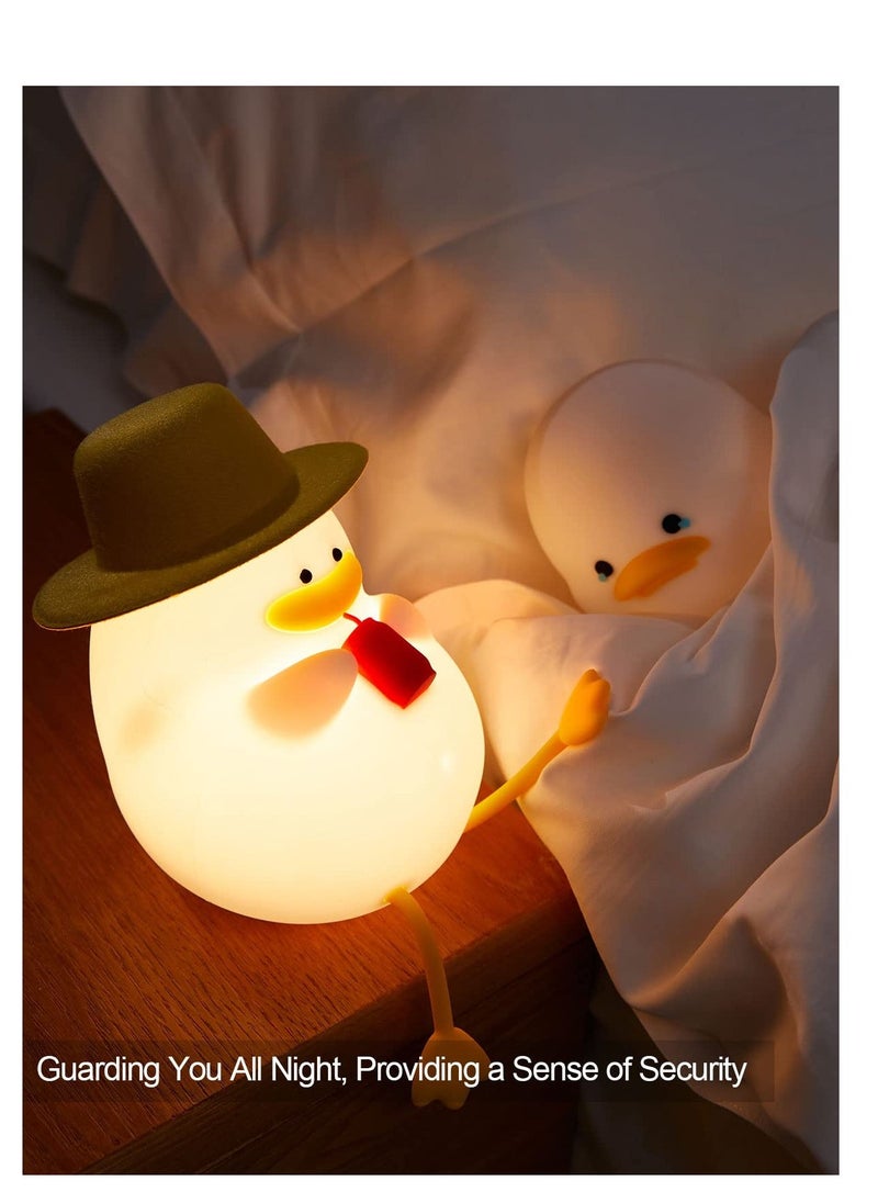 Happy Duck Kids Night Light, Premium Silicone Nightlight for Kids, Cute and Dimmable Silicone Lamp for Soothing Bedtime Ambiance