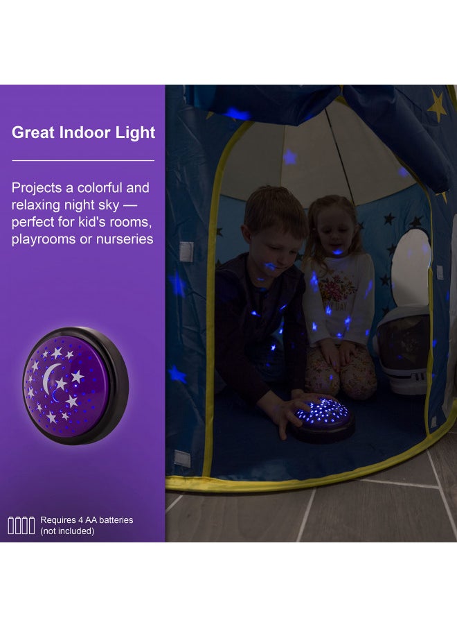 GE LED Moon and Star Night Light, Night Light for Kids, Tap Light, Battery Operated, Star Projector, Projector Light, Ideal for Kids Bedrooms, Playroom, Nursery, 17457