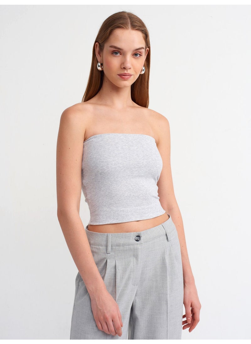 20831 Strapless Blouse-Grey Melange