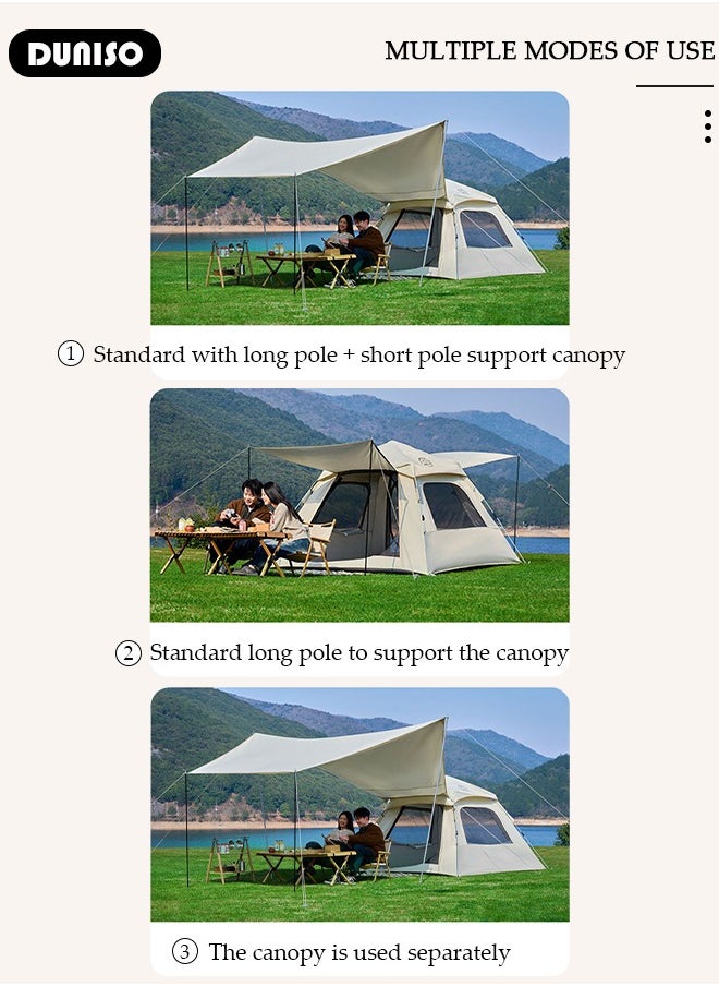 3-4 Person Lightweight Camping Tent, Instant Pop Up Tent 3S Setup, Automatic Family Camp Tent Outdoor, Waterproof Hiking Dome Tent with Carry Bag for Camping Backpacking, Trip, Beach