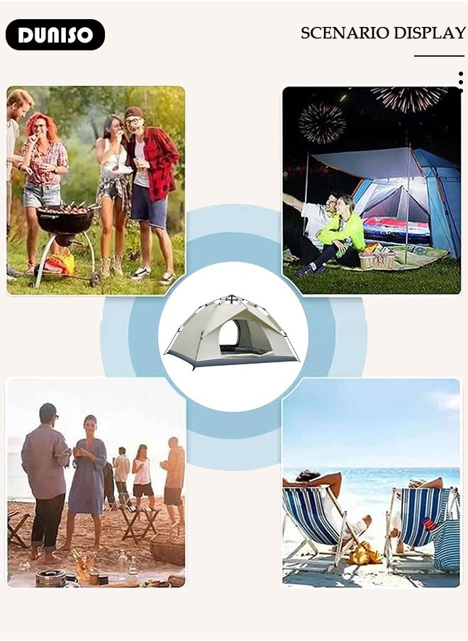 3-4 Person Pop Up Camping Tent, Family Camping Tent, Portable Waterproof Camping Hiking Tent, Easy Setup Family Tents for Camping Hiking Mountaineering & Traveling