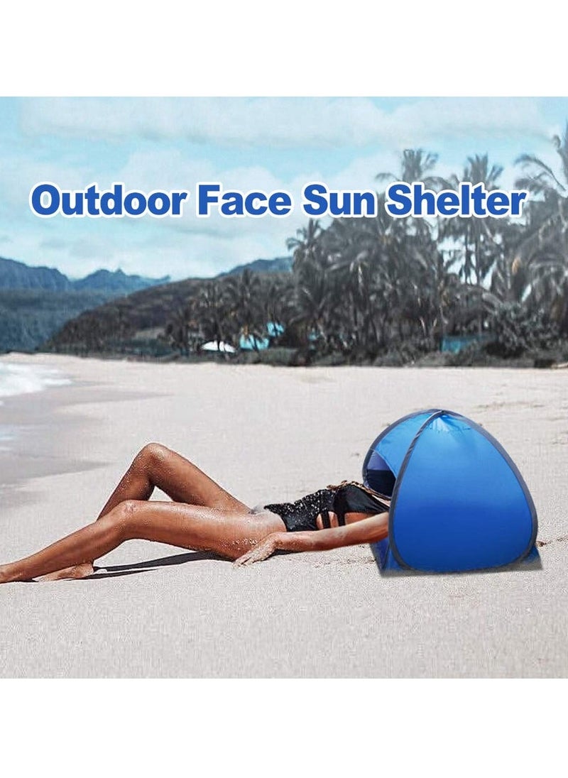 Beach Sun Shelters, Instant Sun Shade Canopy Head Pop Up Small Canopy Lazy Tent Portable Sun Shelter with Mobile Phone Stand Automatic Shade Tent for Beach Camping Fishing Hiking Picnic