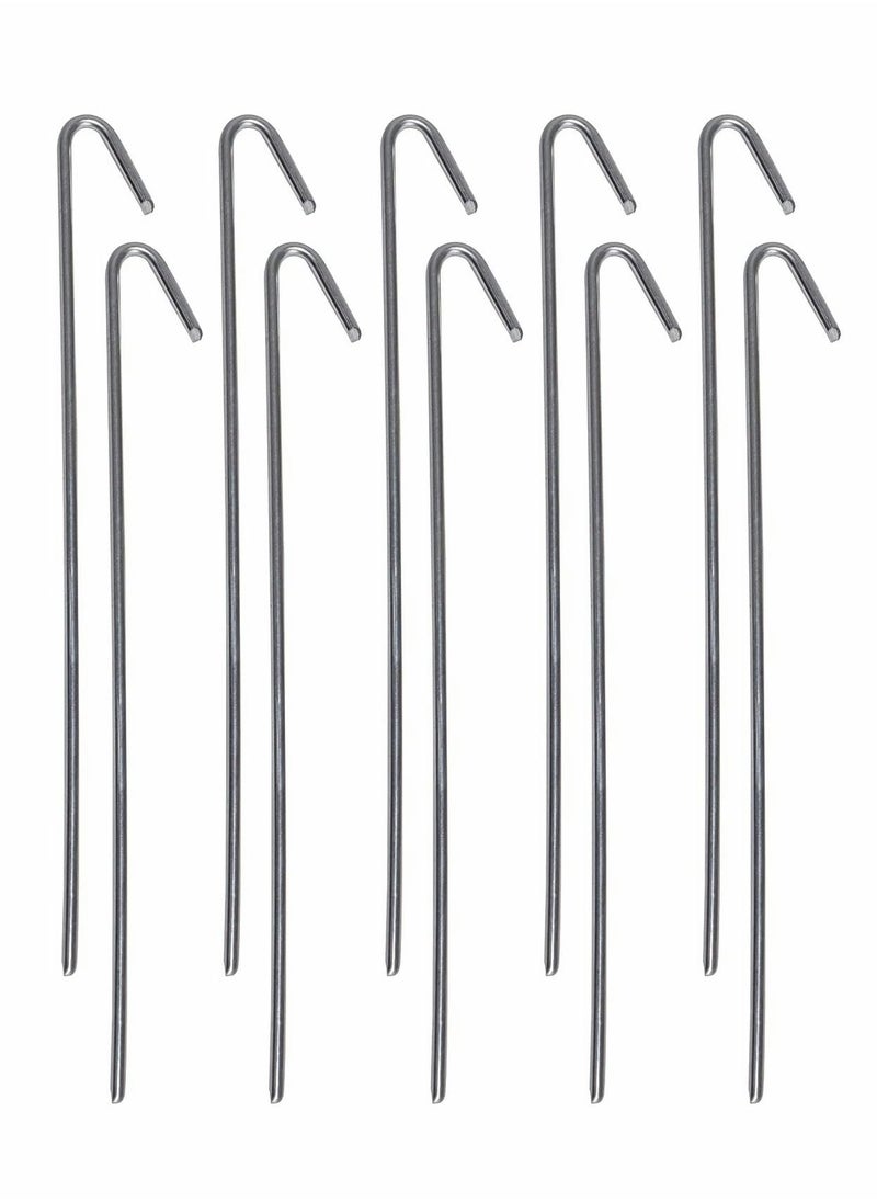 Stakes, Gound Pegs, Garden Stakes, Tent Stakes, Metal Garden Edging Fence Hooks Pegs, Decoration Stakes, 9 inches Long, 10 Pack