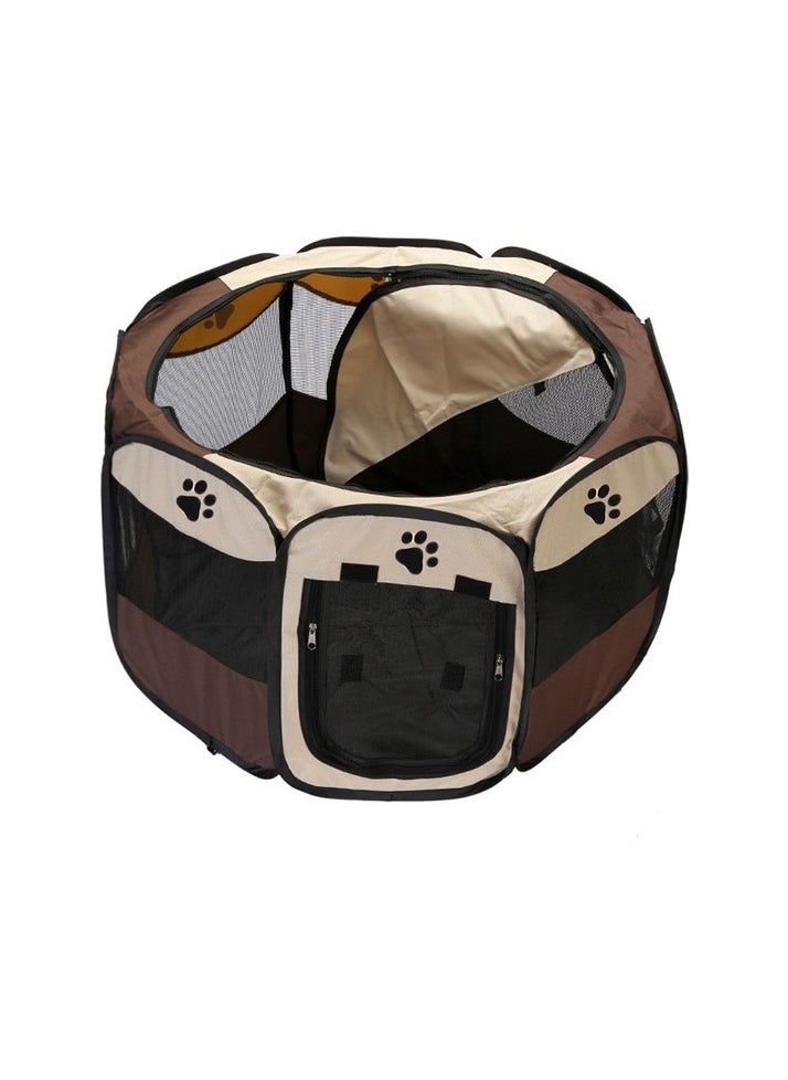 Portable Foldable Waterproof Pet Play Park Colour:Brown