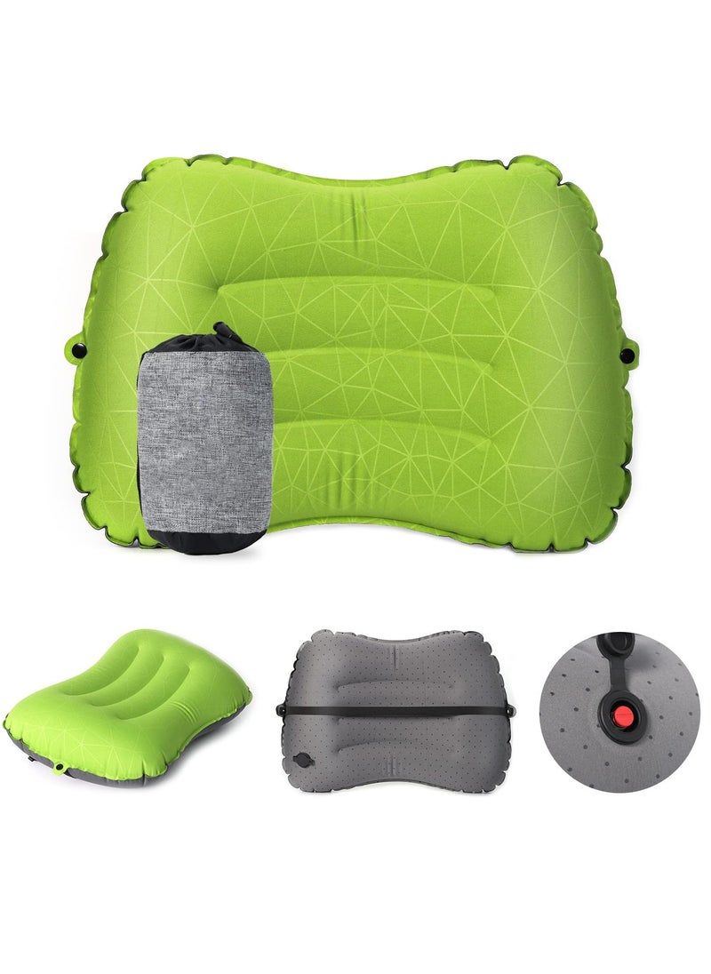 Camping Pillow, Ultralight Inflatable Camping Travel Pillow, 2.0 Compressible, Compact, Comfortable, Ergonomic Inflating Pillows for Neck & Lumbar Support While Camp, Hiking, Backpacking