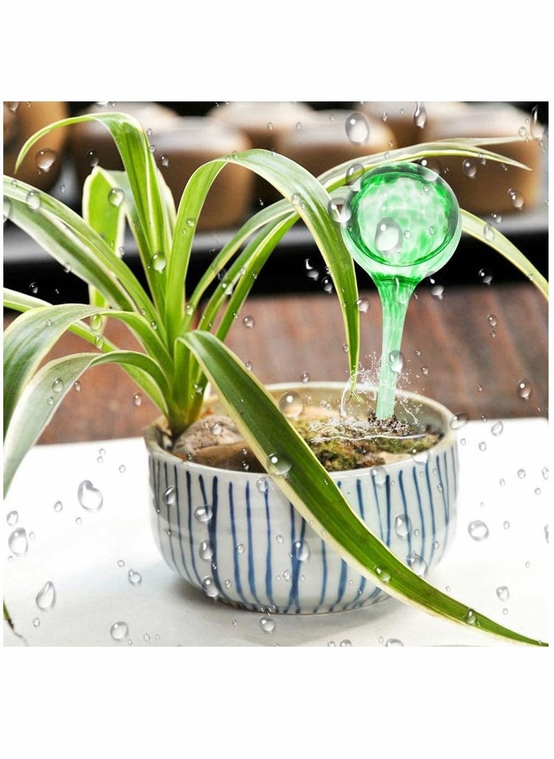 Indoor Plant Watering, Globes Automatic Self Water, Bulbs Aqua Water, Globe Irrigation Device Decorative, Hand-Blown Glass (Green + Blue)