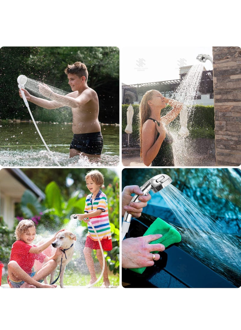 Portable Shower for Camping, Outdoor Camp Shower Pump, Smart LED Temperature Digital Display, 4800mah Battery, Electric Rechargeable Portable Hot Shower for Camping, Hiking, Traveling