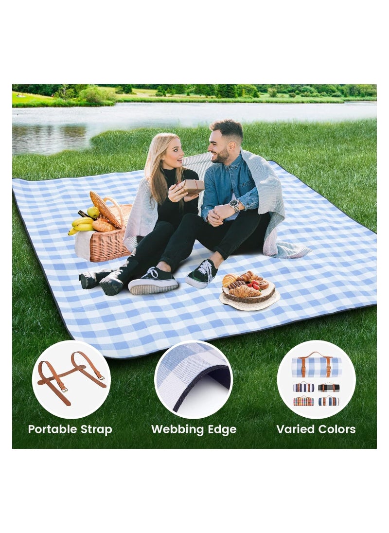 Outdoor Picnic Mat, Spacious 80”x 80” Picnic Blanket: Extra Large, Waterproof, and Foldable Beach Blanket for 6-8 Adults - Ideal for Camping, Park, Beach, Grass, and Indoor Gatherings