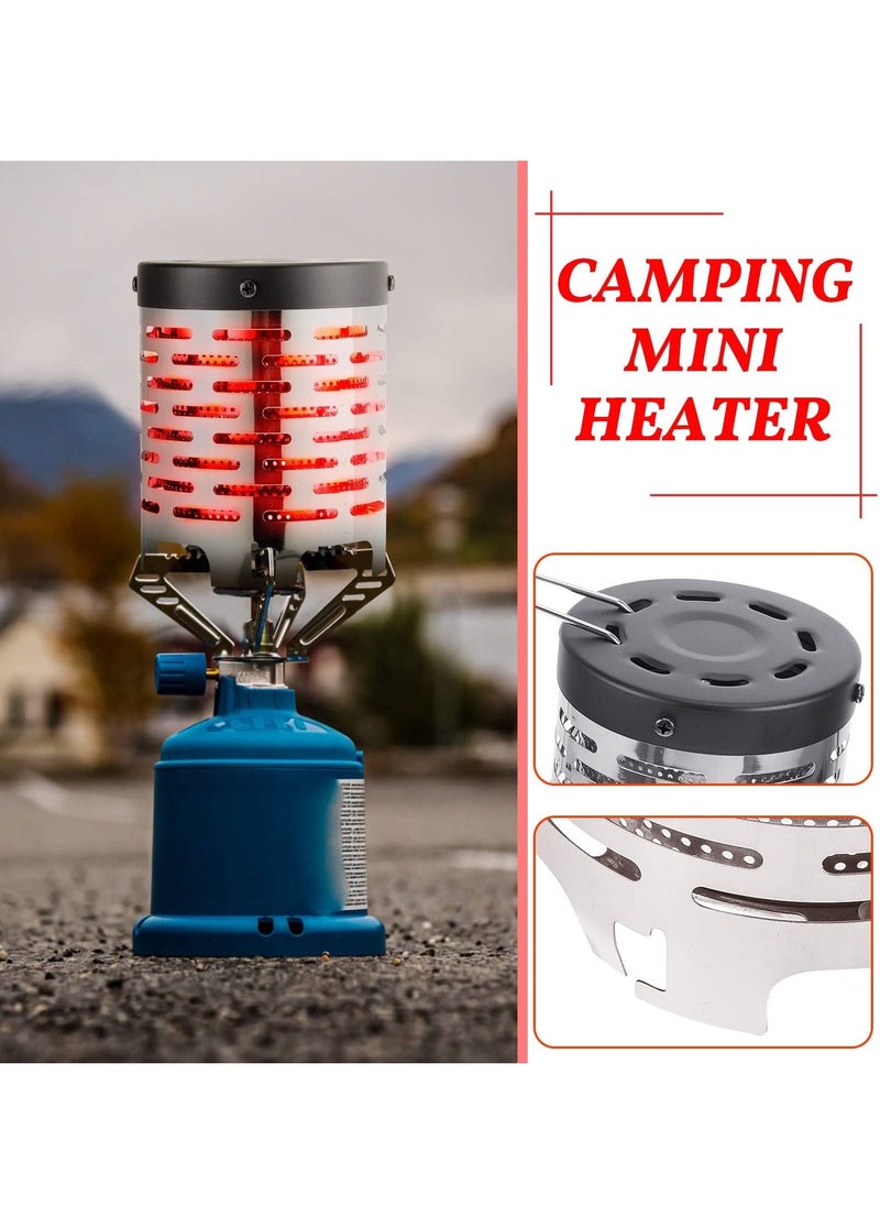 Mini Camping Heater, 2 Pcs Stainless Steel Tent Heater for Camping, with Handlefor Outdoor Backpacking Hiking Fishing