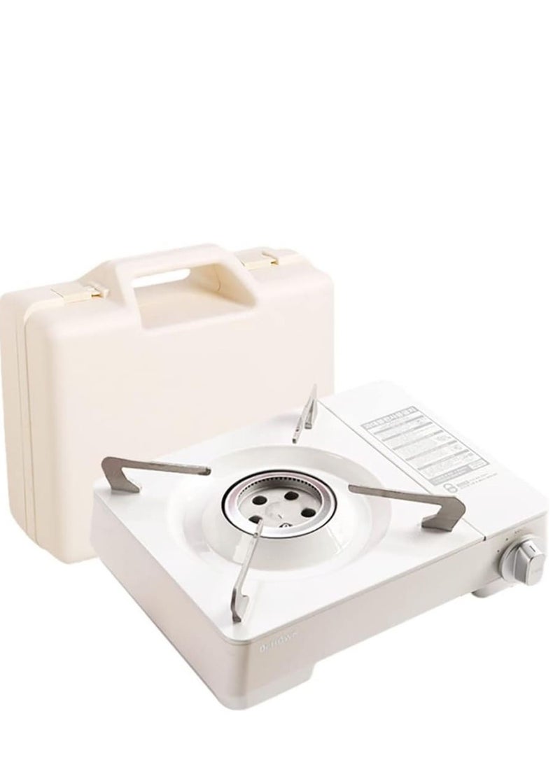 Mini Camping Stove Portable Butane Gas Stove Automatic Ignition with Carrying Case (Color : White, Size : 34.7 * 10.6 * 26cm)