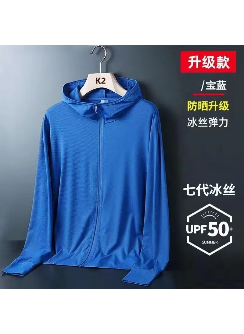 Breathable Mesh UPF50 Sun Protection Jacket for Men Royal Blue