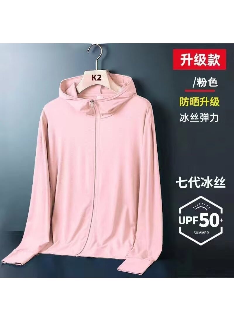 Breathable Mesh UPF50 Sun Protection Jacket for Men Pink