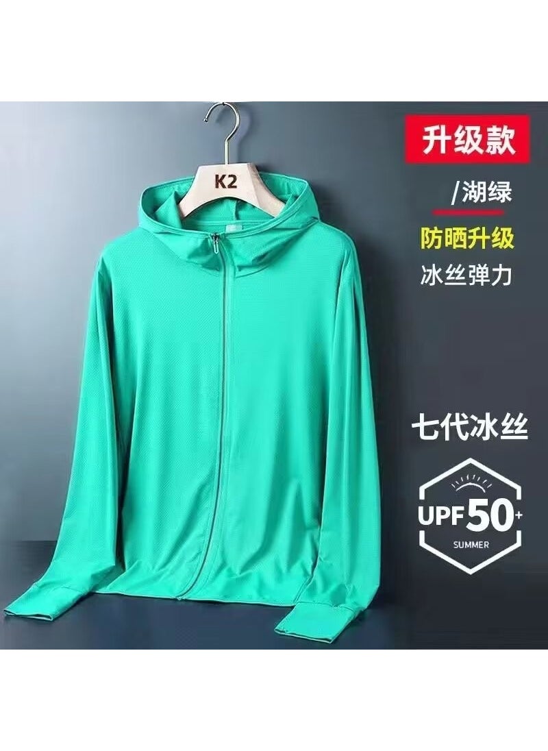 Breathable Mesh UPF50 Sun Protection Jacket for Men Lake Green