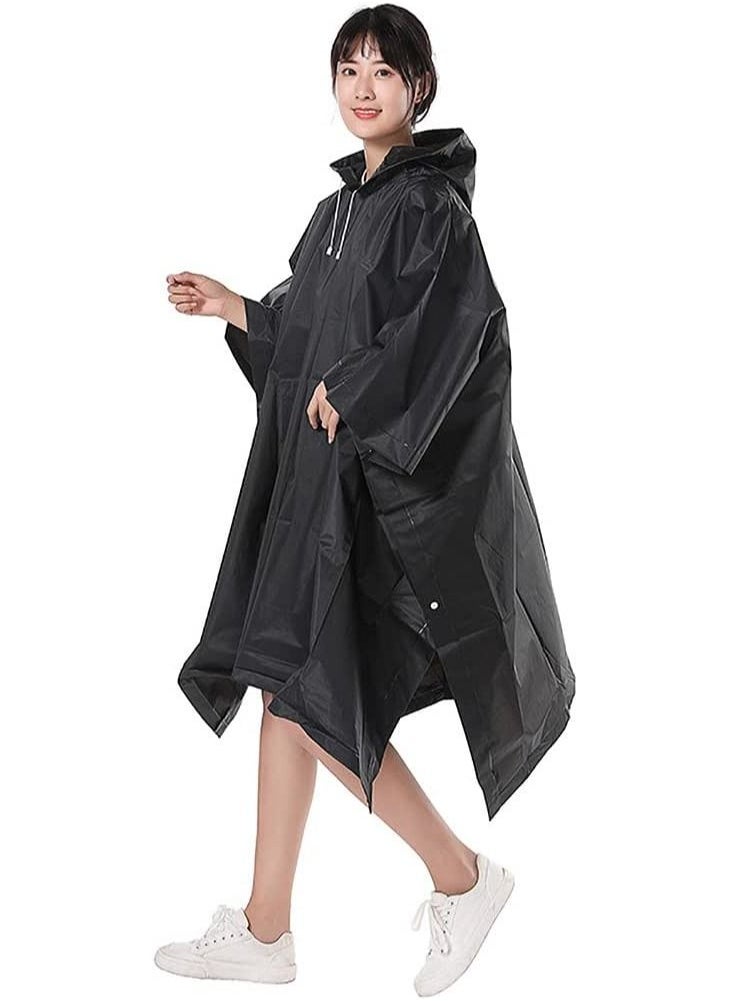 Portable EVA Raincoats for Adults, Reusable Rain Ponchos with Hoods and Sleeves Lightweight Raincoats for Lightweight for Adults, Emergency, Camping, Men, Women