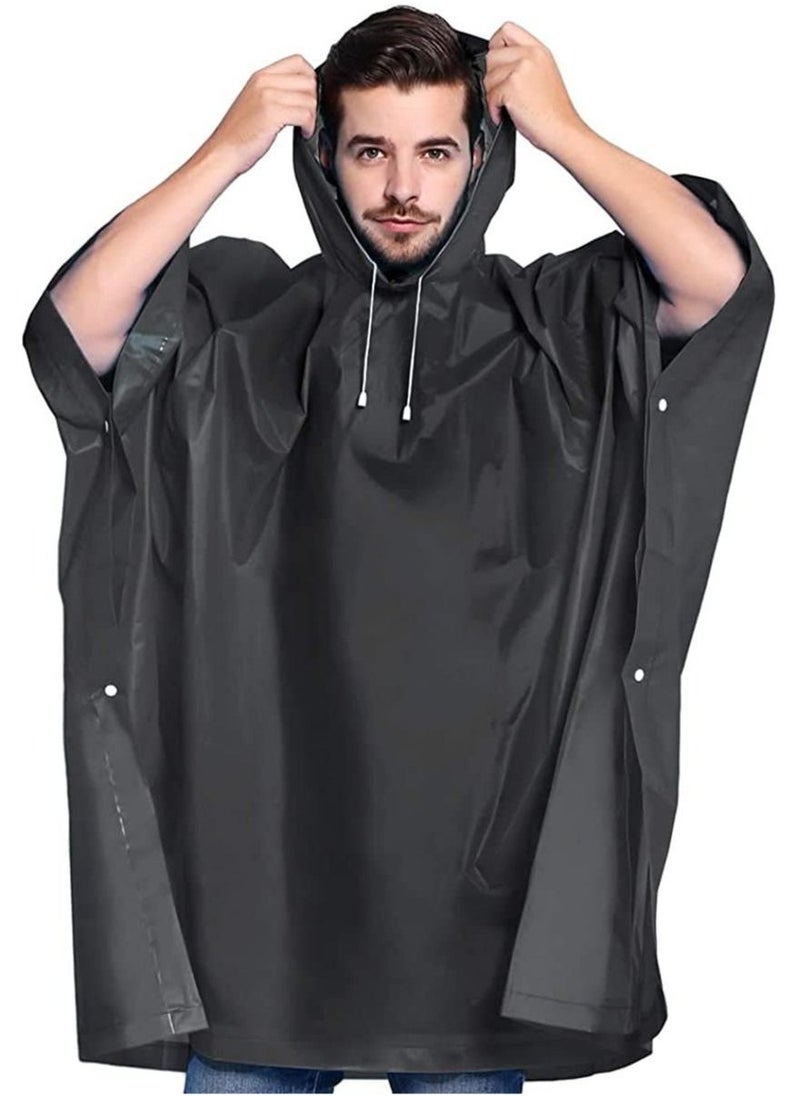 Portable EVA Raincoats for Adults, Reusable Rain Ponchos with Hoods and Sleeves Lightweight Raincoats for Lightweight for Adults, Emergency, Camping, Men, Women