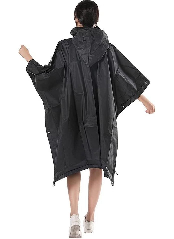 Portable EVA Raincoats for Adults, Reusable Rain Ponchos with Hoods and Sleeves Lightweight Raincoats for Lightweight for Adults, Emergency, Camping, Men, Women