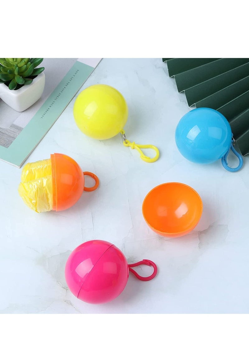 Raincoat Rain Poncho For Adults Disposable Raincoats Easy Carry Keyring Ball Raincoat Emergency Raincoats With Hood And Elastic Cuff Sleeves Poncho Rainwear For Hiking Camping Travel Outdoor 4 Pcs