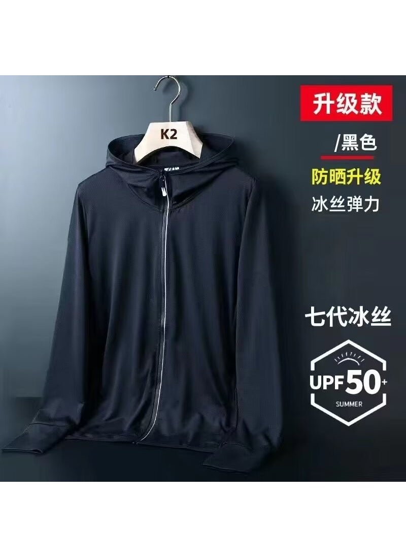 Breathable Mesh UPF50 Sun Protection Jacket for Men Black