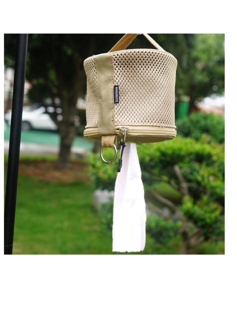 Travel Toilet Paper Holder, Portable Toilet Paper Holder, Carrying Case for Toilet Paper with Built-in Storage and Hanging Hook, On-The-go Toilet Paper Holder for Camping and Outdoor Activities