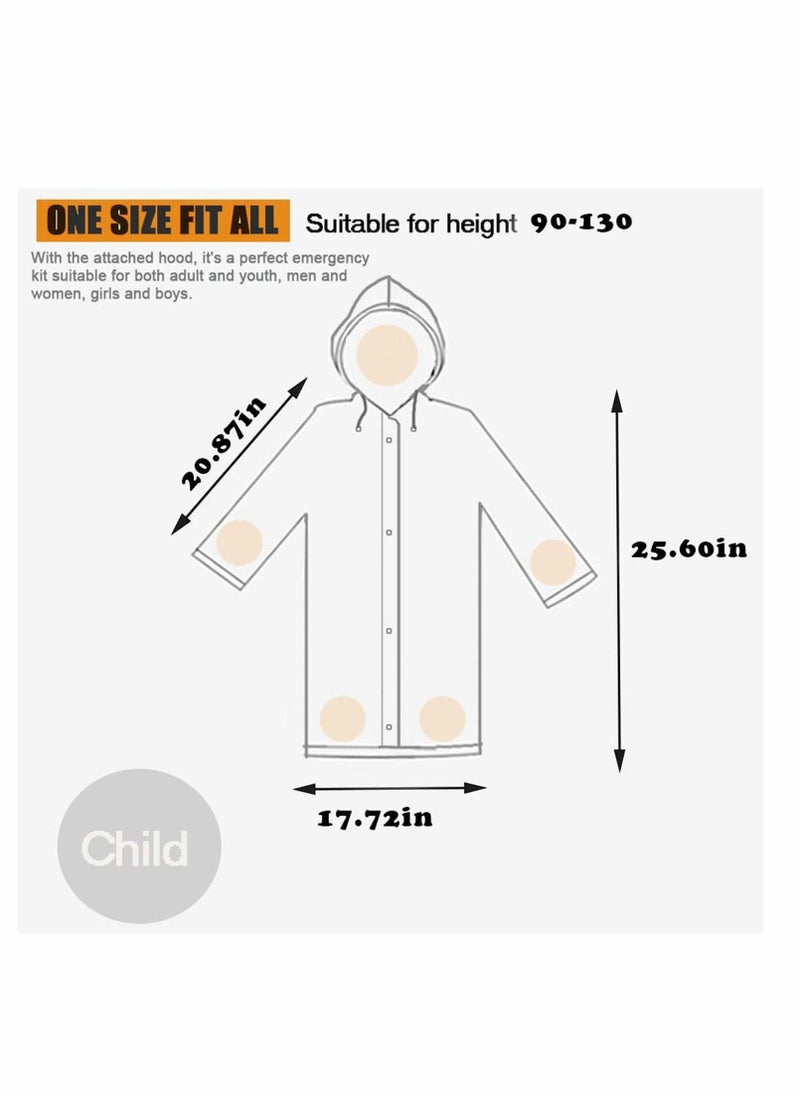 Children's raincoats, Cartoon Kids Rain Jacket, Boys Girls Hooded Rain Poncho Outdoors Kids Transparent Raincoat Student Rain Suit Waterproof Durable