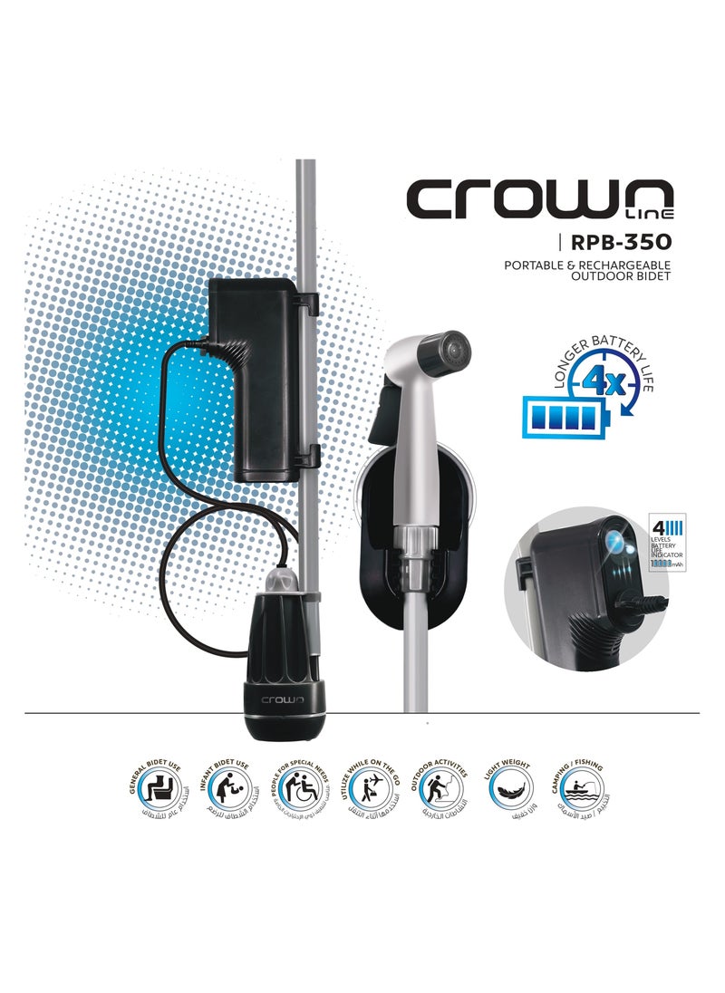 Crownline Portable and rechargeable outdoor Bidet RPB-350